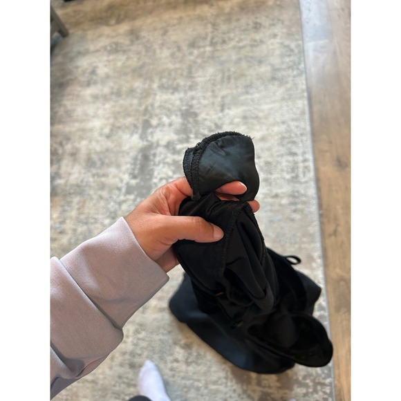 VTG 90s Velvet Sqaure‎ Neck bow detail babydoll black maxi Dress 6 whimsigoth - Picture 7 of 7